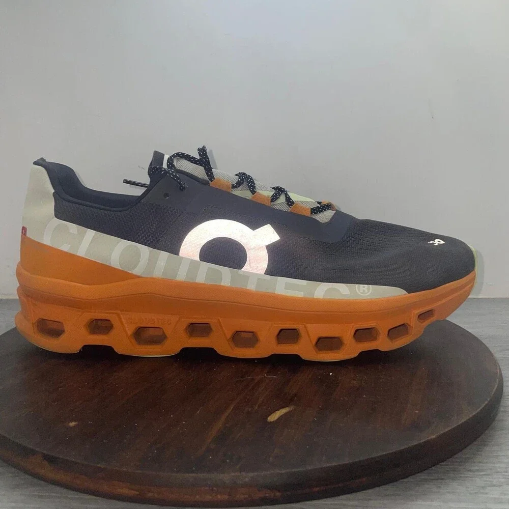 On Cloudmonster Eclipse Turmeric Orange Dark Grey 61.98656 Men's Size 14 Running